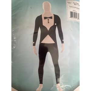Adult Tuxedo Morphsuit Size Large Men`s Halloween Skin Suit Fancy Dress Costume